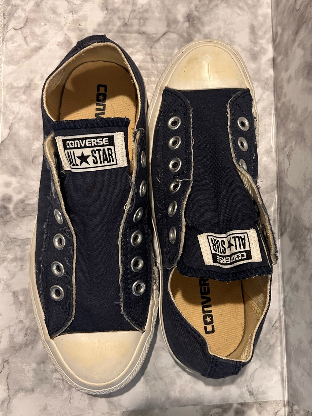 Converse Navy Low-Top Slip-On Canvas Sneakers - Picture 3 of 5